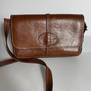 Maurizio Italian Genuine Brown Leather Shoulder Bag